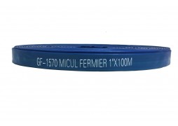 Furtun plat din PVC refulare pompa 1 tol 100m albastru insertie panza, Micul Fermier